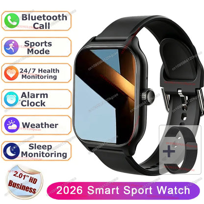 Smart Watch Men 2.01'' AMOLED Screen Waterproof Multiple Sport Mode Fitness HD Bluetooth Call Smartwatch Men Women Bracelet Ht30
