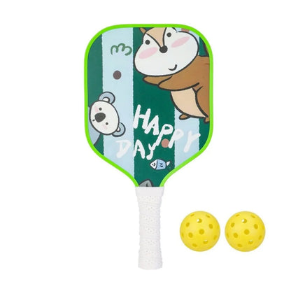 Cartoon Children's Pickleball Set Lightweight Durable 's Pickleball Set Non-Slip Grip 2 Balls Pickleball Paddle Set