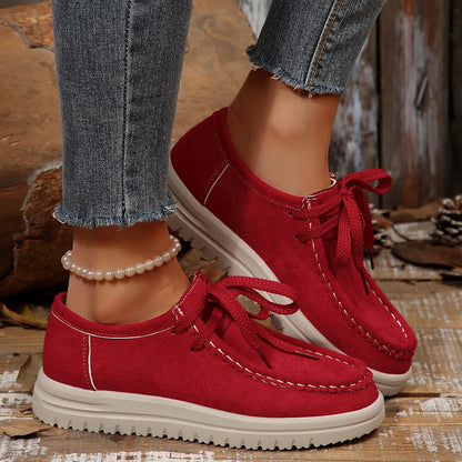 Women's Sports Shoes 2025 Spring Autumn Fashion Platform Sneakers Lace-up Round Toe Casual Comfortable Women's Shoes