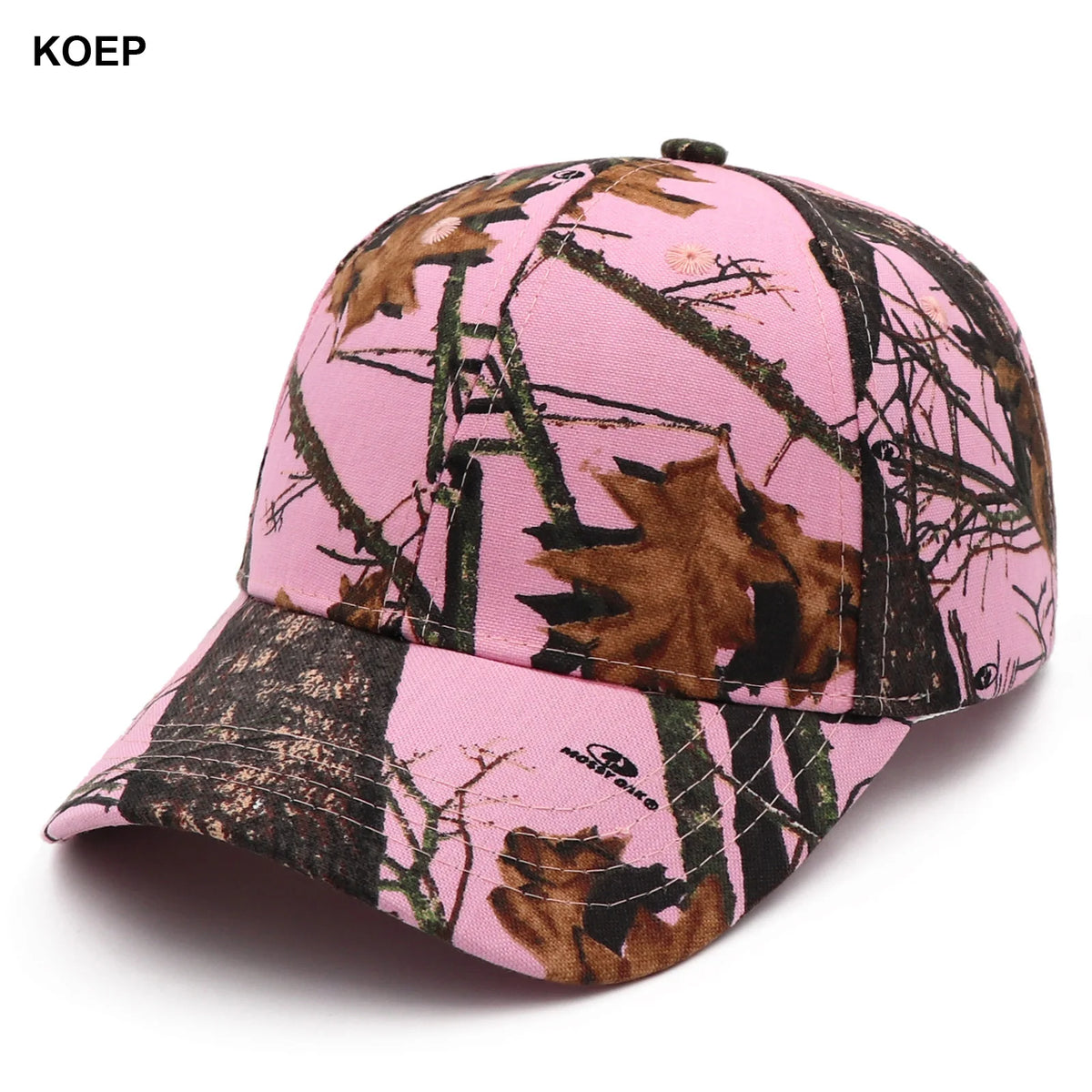 KOEP Oak Tree Pink Camo Hunting Fishing Baseball Caps Camouflage Hats Suitable For Women's Outdoor Sports