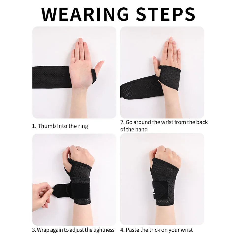 GTUBIKE 1PCS Breathable Wrist Support Brace for Gym/Work - Adjustable Compression Sleeve, Arthritis & Carpal Tunnel Relief