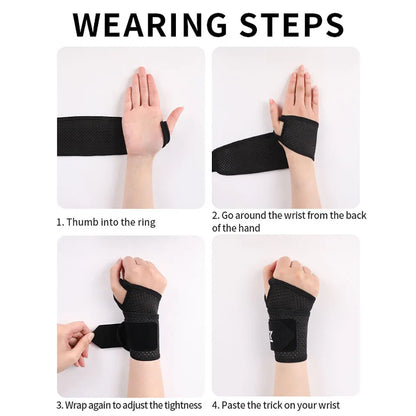 GTUBIKE 1PCS Breathable Wrist Support Brace for Gym/Work - Adjustable Compression Sleeve, Arthritis & Carpal Tunnel Relief