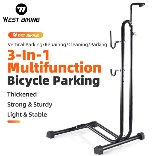 WEST BIKING 3 In 1 Bicycle Parking Rack Multifunctional Bike Indoor Garage Storage Stand MTB Road Bike Maintenance Repair Stand