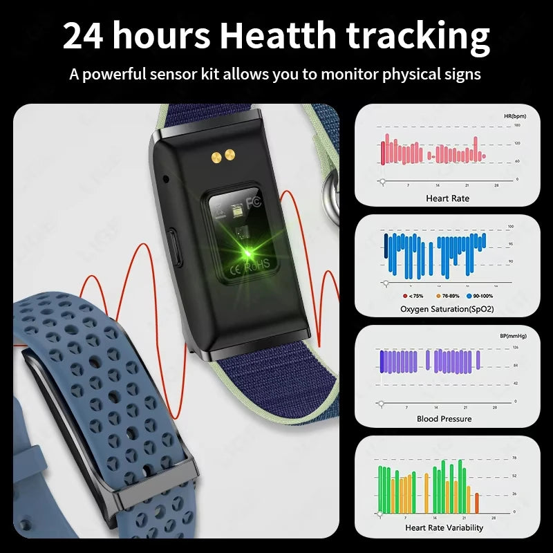 New Sport Fitness Tracker Smart Bracelet Heart Rate Blood Pressure Monitor Pedometer Call Reminder Smartwatch for Men Women Ht22