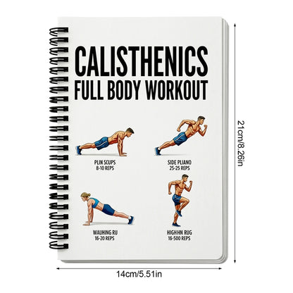 Full Body Workout Notebook Daily Training Guide Portable Fitness Planner for Men Women Home Gym Exercises Gift
