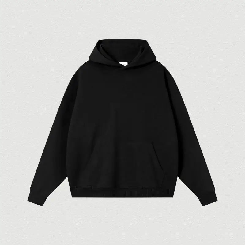 Custom LOGO 400GSM Oversized Frency Terry  Autumn Winter Casual Cotton Men Woven Top Solid Color Hoodies Sweatshirt Streatwear
