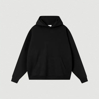 Custom LOGO 400GSM Oversized Frency Terry  Autumn Winter Casual Cotton Men Woven Top Solid Color Hoodies Sweatshirt Streatwear
