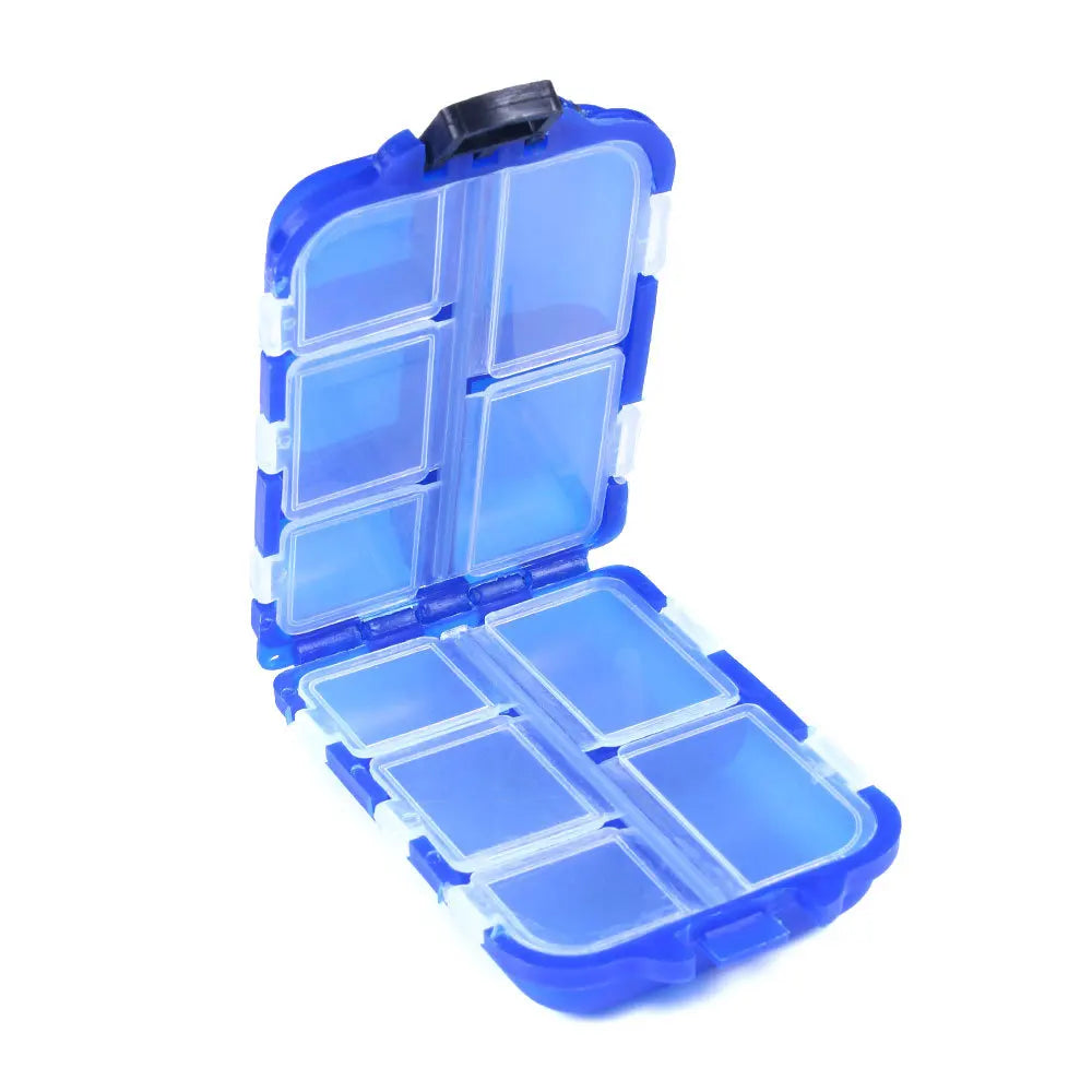 Fishing Tackle Box 10 Compartment Lure Hook Storage Case Double Sided Fishing Tool Organizer Multifunctional Bait Containe