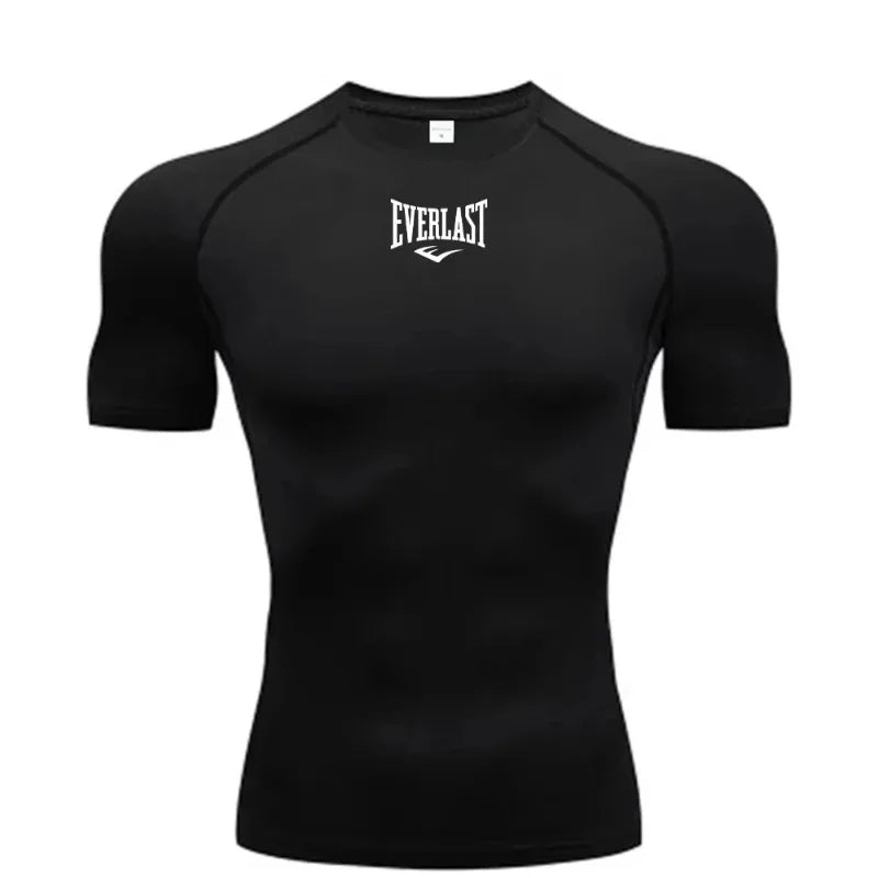 Sportswear Sweatshirts for Men's Running Compression T-Shirt Short Sleeve Gym Casual Workout Fitness Jogging Fashion Tight Fit