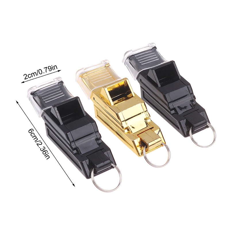 NEW Professional Football Referee Whistles With Lanyard Box Big Sound Plastic Whistles Basketball Whistles Coach Equipment