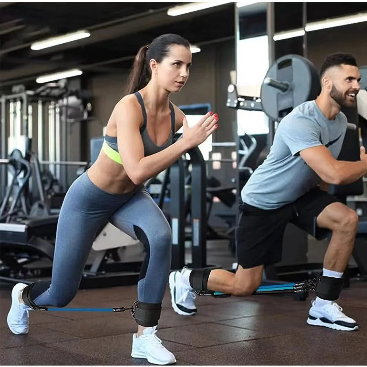 TPE Resistance Bands Ankle Straps Fitness Booty Band Squat Glute Workout Yoga Gym Equipment Guard Leg Strength Safety Extensions