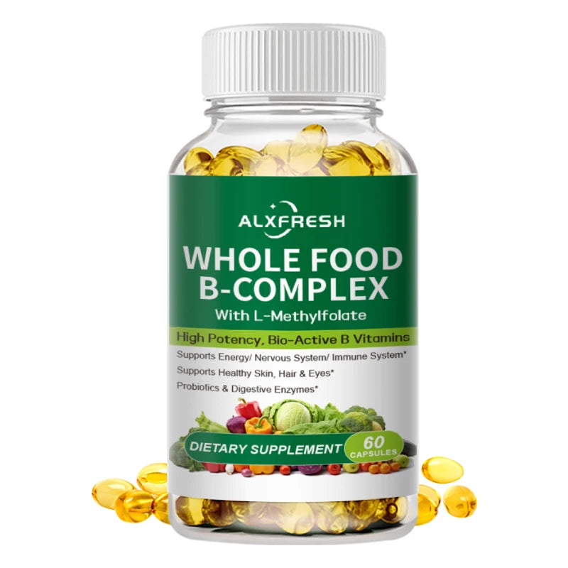 Vitamin B Complex Capsules Promote Energy Metabolism Relieve Fatigue Improve Memory Mood Anxiety Improve Skin Hair  Nail Health