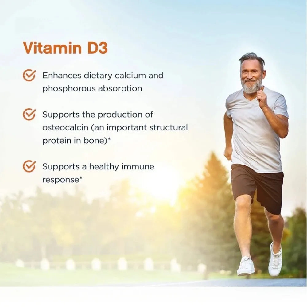 Vitamin D3 - Promotes Healthy Muscle Function and Immune Support, Strong Bones and Nervous System Health, 120 Capsules