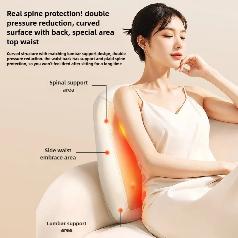 Cervical Vertebra Neck Massager Electric Red Light Heating Waist Back Kneading Massage Cushion Full Body Wireless Mechanical Arm