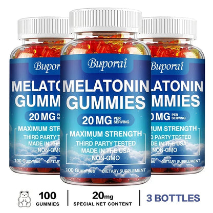 Melatonin 20 Mg Gummies - Relieve Insomnia Healthy Sleep Quality Deep Sleep Stress Relief