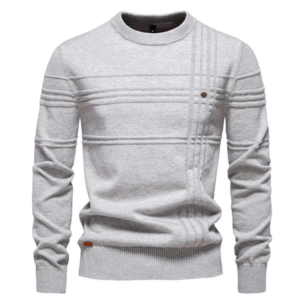 2025 Autumn Winter New Fashion Men's Solid Color O-neck Long Sleeve Casual Trendy Knitted Sweaters Male Clothes Pullover Tops