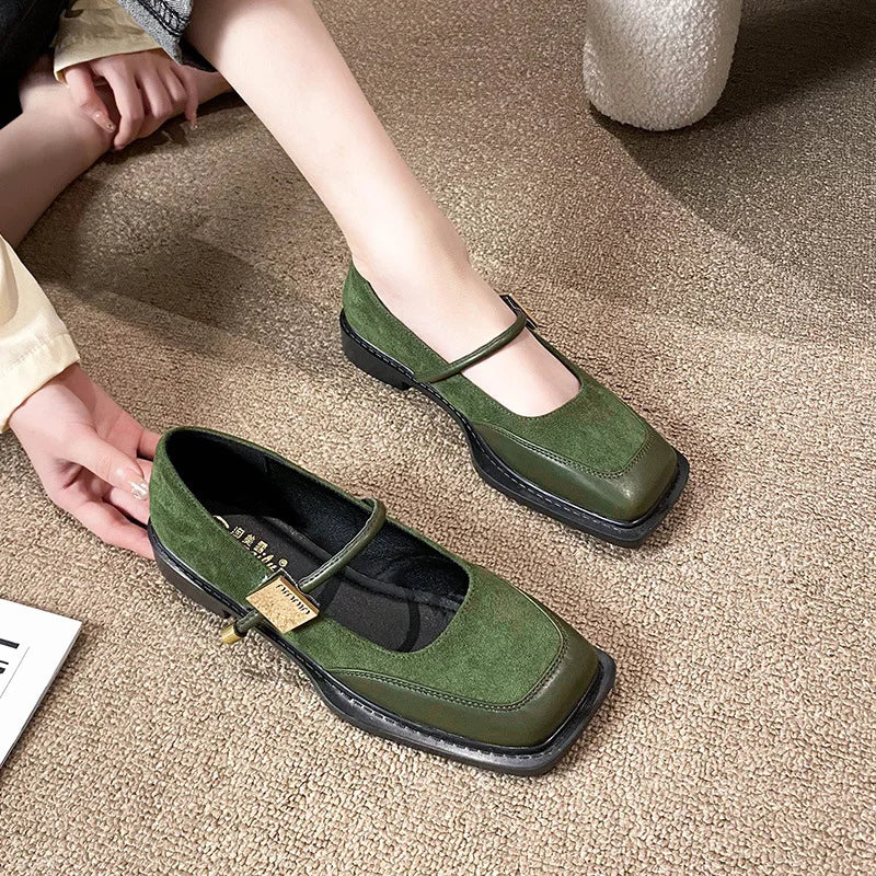 Women's Single Shoes 2026 New Style Low Heel Square Toe Mary Jane Women's Retro Large Size Shoes Designer Sneakers for Women