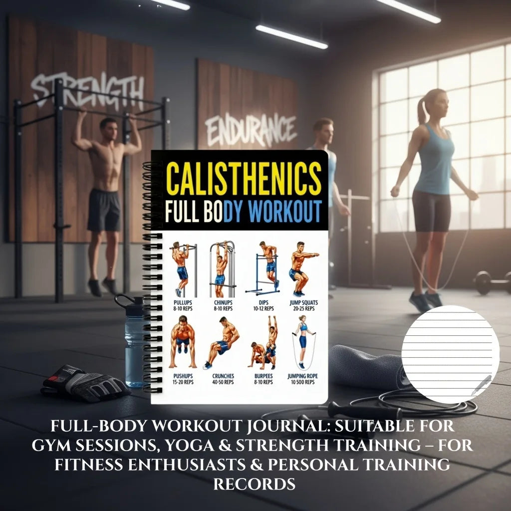Calisthenics Bodyweight Training Guide Book Full Body Workout Exercise Learning Daily Log Card for Beginners Health Fitness