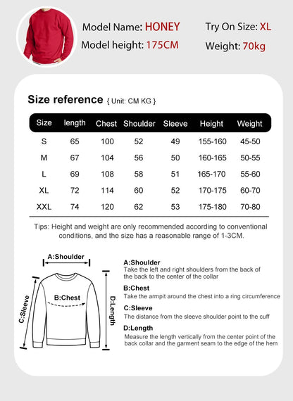 Winter Custom Mens Sweatshirts Crewneck Hoodies DIY Logo/Graphic Tops Street Fleece Warm Loose Pullovers Casual Men's Clothes