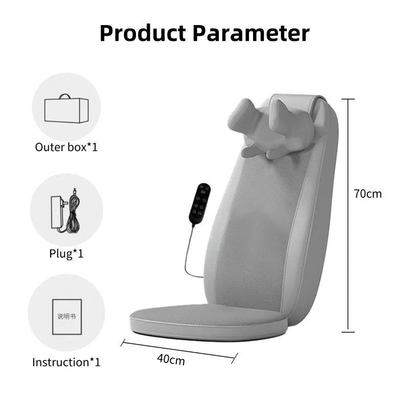 Shiatsu Full Body Massager with Heat Massage Chair Pad Kneading for Neck Back Shoulder Massage Cushion Seat Home Office Use Gift