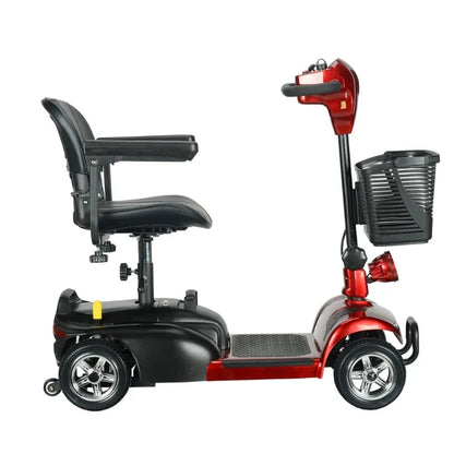 Portable Folding Mobility Scooter 250W 24V Elderly 4 Wheel Mobility Electric Scooter with Basket Lightweight E-bike Long Range