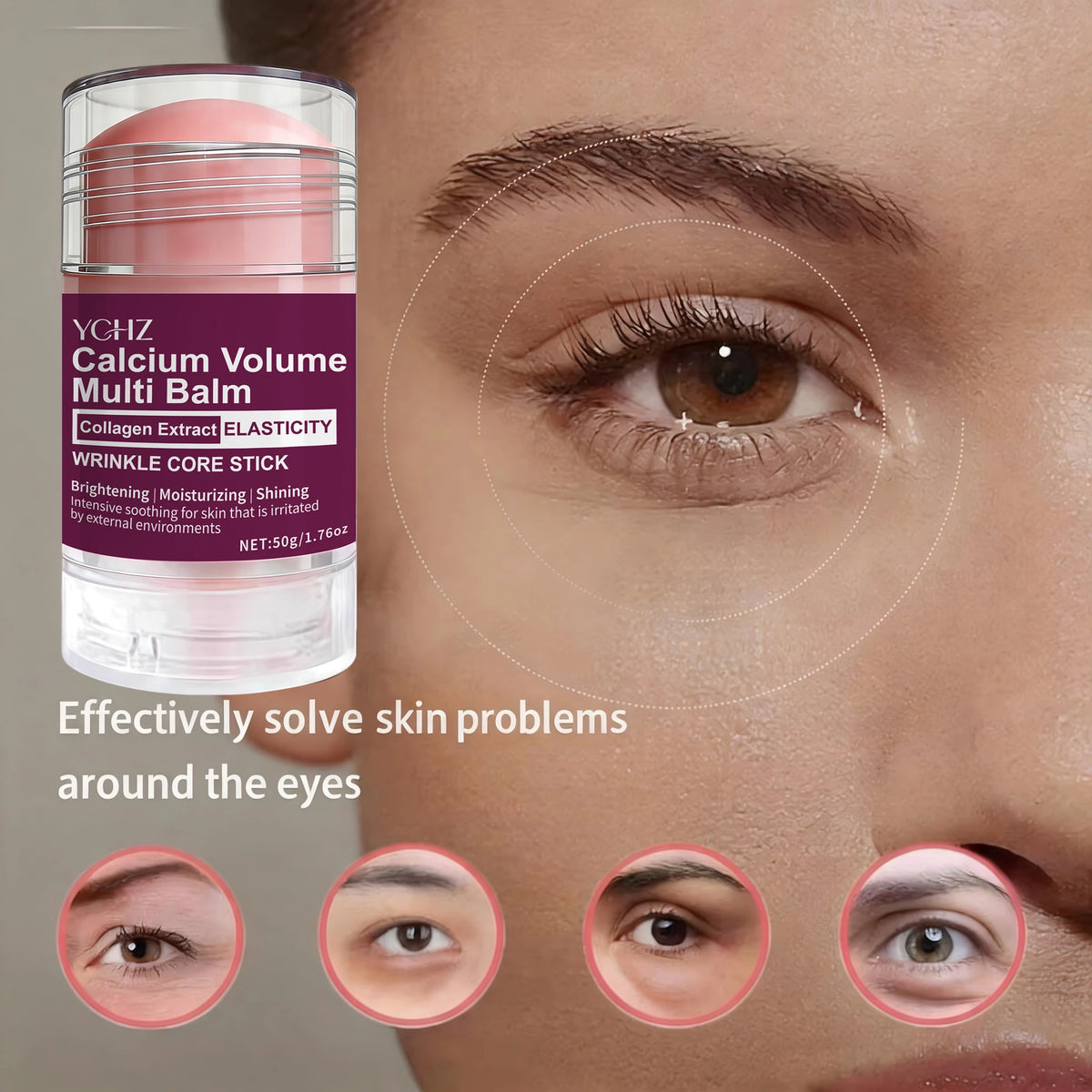 Collagen Facial Care Stick: a Multi-Functional Product That Combines Lip Balm, Eye Cream, Neck Cream, Primer, and Facial Moisturizer, Offering Hydrating and Firming Effects, Suitable for All Skin Types