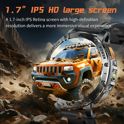 Smart Watch 1.7'' IPS Screen 1400mAh Battery IPX8 Waterproof 120+ Sports SOS LED BT Call Heart Rate Monitor Men Women