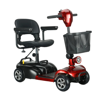 Portable Folding Mobility Scooter 250W 24V Elderly 4 Wheel Mobility Electric Scooter with Basket Lightweight E-bike Long Range