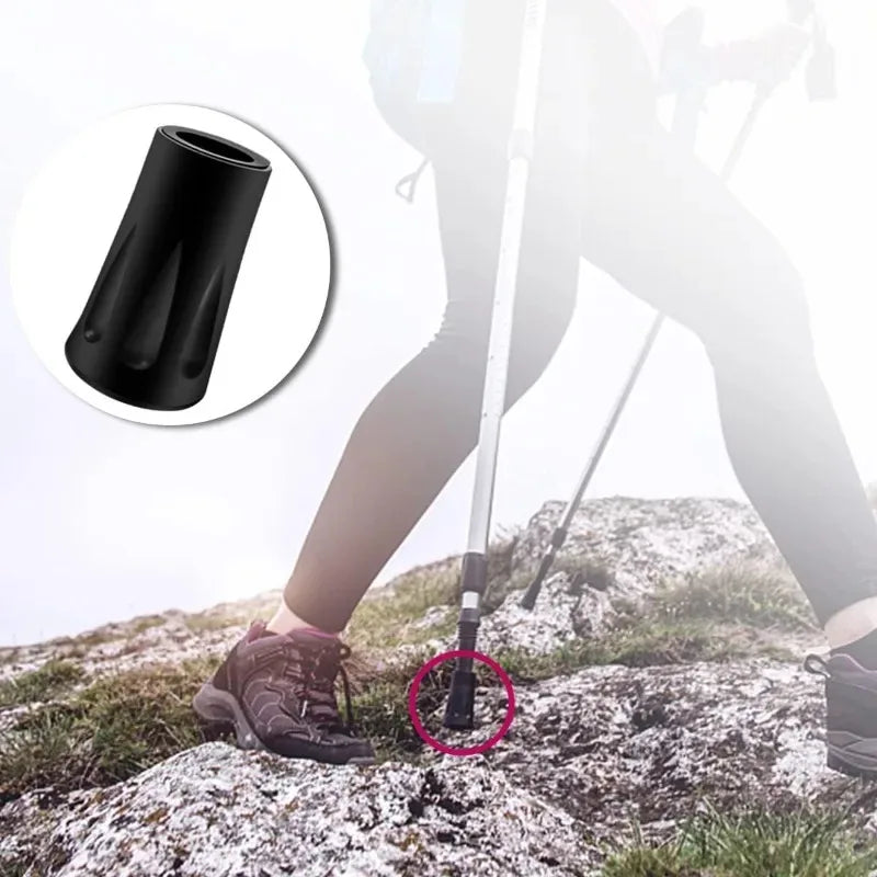 Trekking Pole Tips Durable Hiking Poles Protector Walking Sticks Ends Rubber Feet Fits Most Standard Hiking Poles
