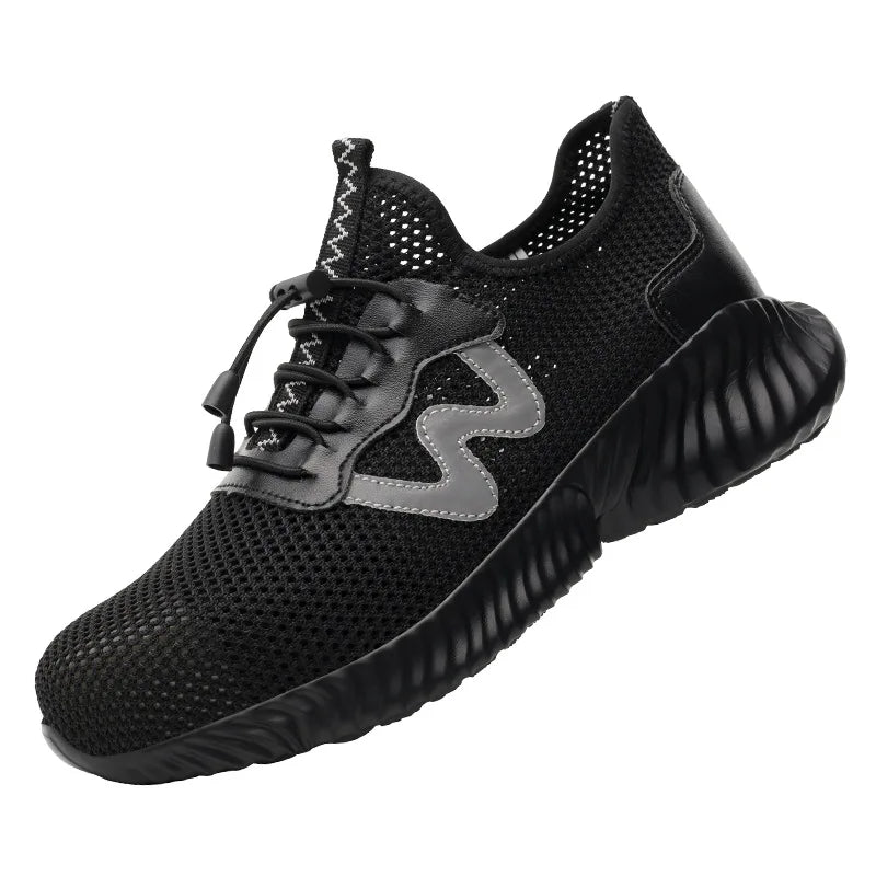 Summer Mesh Safety Shoes For Men Steel Toe Work Shoes Puncture Proof Protective Work Sneakers Man Non-slip Indestructible Shoes