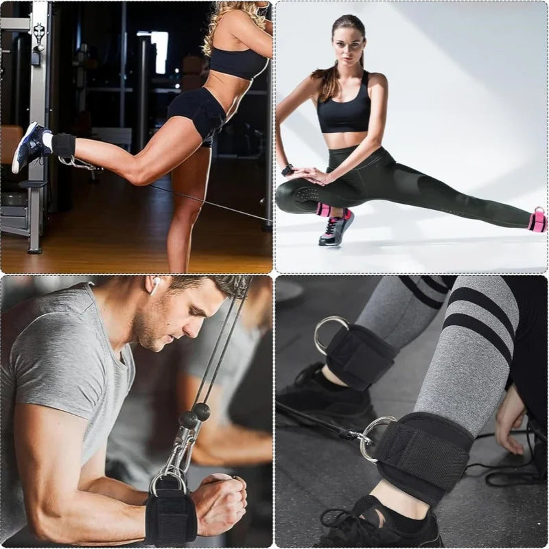 1 Pair Ankle Straps for Cable Machines Resistance Bands Attachment,Gym Cuffs with Stainless Steel D-Ring for Booty Leg Workout