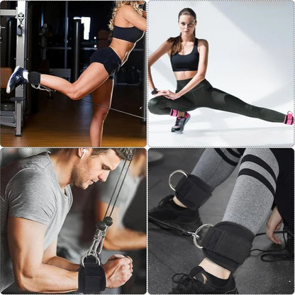 1 Pair Ankle Straps for Cable Machines Resistance Bands Attachment,Gym Cuffs with Stainless Steel D-Ring for Booty Leg Workout