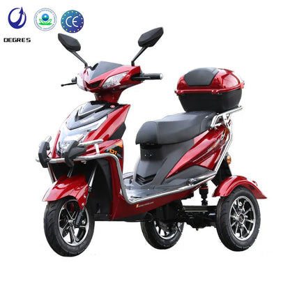 Electric Mobility Tricycle for Disabled Handicapped,3 Wheel Passenger Electric Scooter for Seniors, Heavy Duty Trike with Trunk
