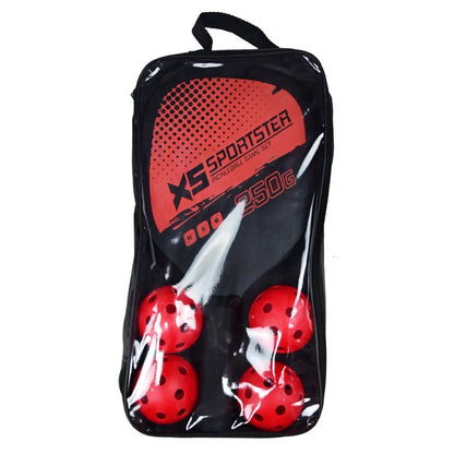 Pickleball Rackets Set Pickleball Paddle Set of 2 Rackets & 4 Pickleballs Balls Pickle-Ball Racquet with Balls Sports Accessory