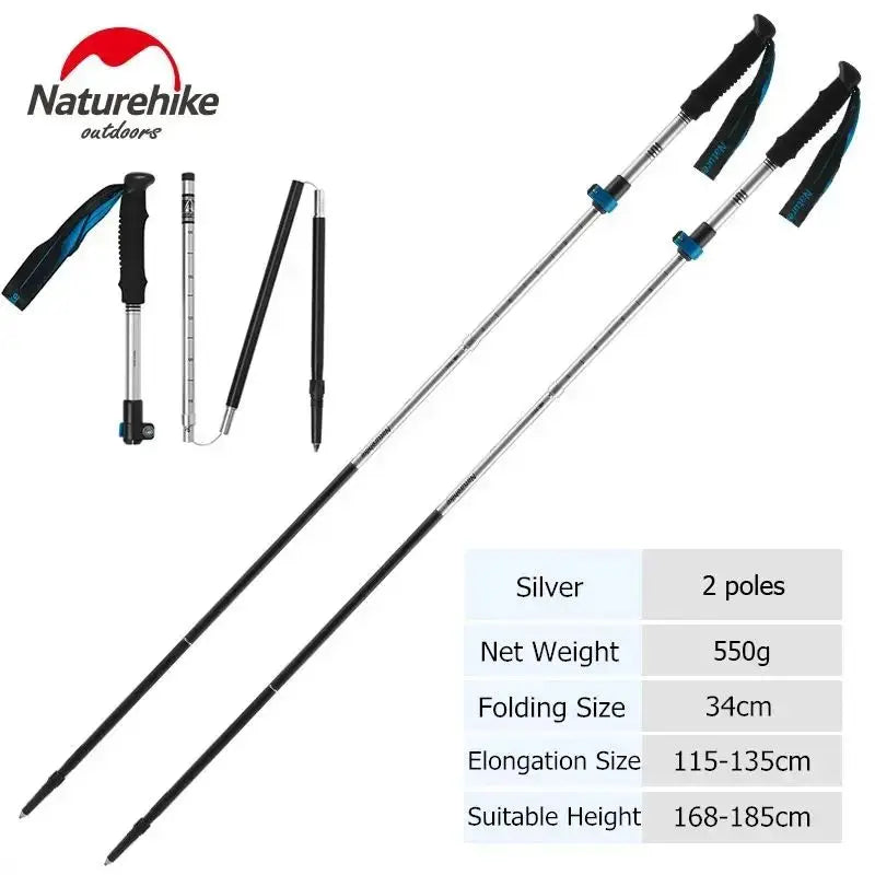 Naturehike ST09 Trekking Poles Nordic Walking Poles Aluminum Trekking Sticks Foldable Hiking Pole Telescopic stick Walking stick