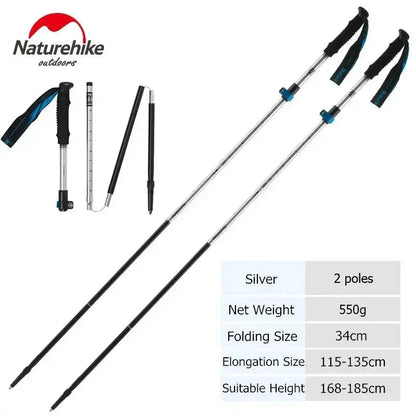 Naturehike ST09 Trekking Poles Nordic Walking Poles Aluminum Trekking Sticks Foldable Hiking Pole Telescopic stick Walking stick