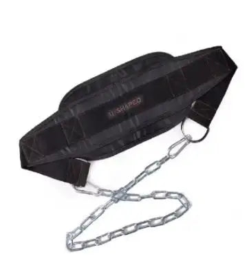 Weight Lifting Dip Belt Neoprene Back Gym Belt with Chain for Fitness Bodybuilding Pull up Strength Training Load Waist Strap