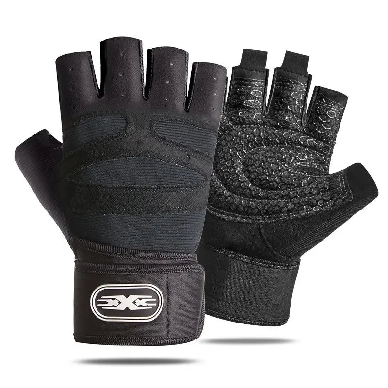 Gym Fitness Gloves Heavyweight Training Men Women Non-Slip Bodybuilding Workout Glove Extended Wrist Guard Weight Lifting Gloves