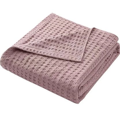 Cotton Waffle Weave Blanket for Spring Summer Ultra Soft Waffle Weave King Blanket for Bed Thin Lightweight Breathable