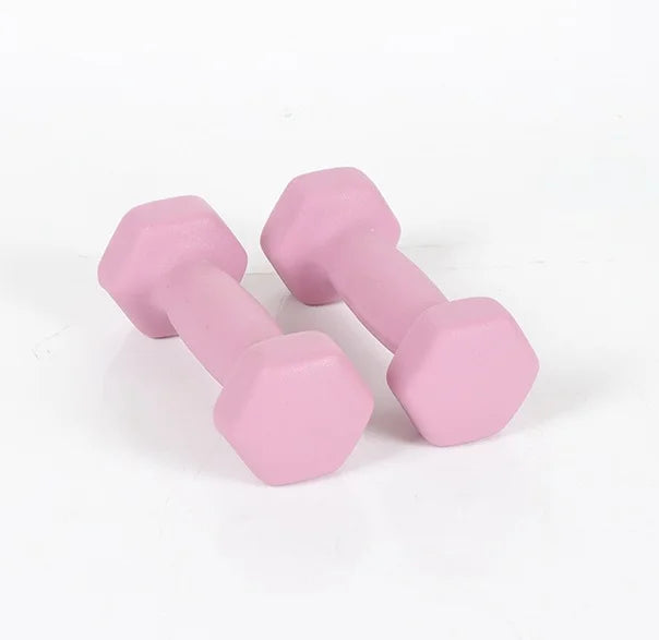 Hexagon Fixed Weight Dumbbells Set Womens 2kg Solid Cast Iron Workout Dumbbells