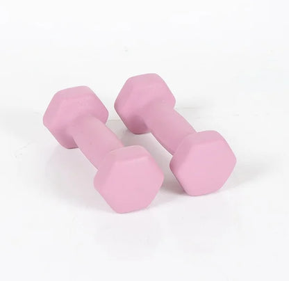 Hexagon Fixed Weight Dumbbells Set Womens 2kg Solid Cast Iron Workout Dumbbells