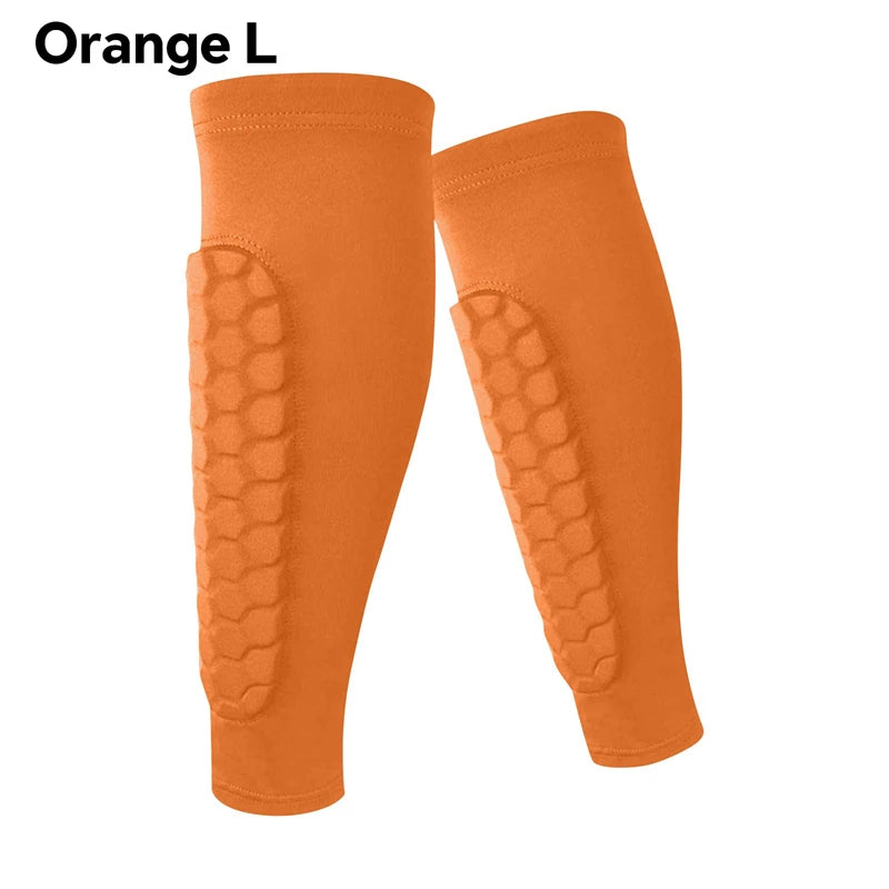 1Pcs Football Shin Guard Socks Sleeves with Foam Calf Compression Sleeve Honeycomb Pads Sports Legging Soccer Equipment