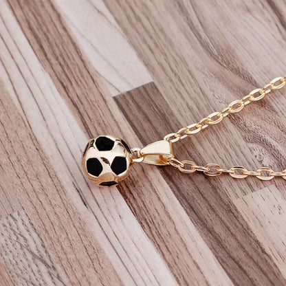 Fashion Sporty Necklace Football Pendant with Chain Soccer Necklace Gold /Siliver Color Men/Women Sport Ball Jewelry Gift