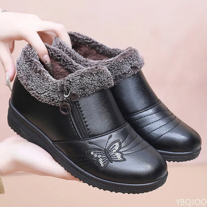 Winter flat bottom anti slip low top shoes for women providing warmth simplicity comfort wear resistance women's winter shoes