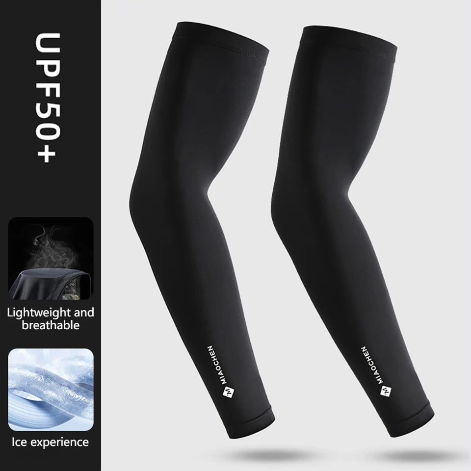GTUBIKE 1 Pair New Ice Silk Sleeves UV Protect Breathable Cycling Arm Sports Outdoor Unisex Elastic Quick-dry Summer Sleeves