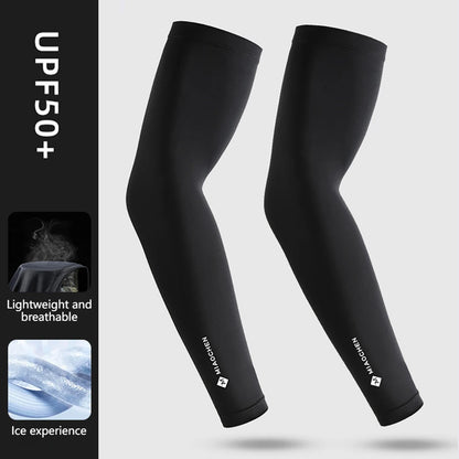 GTUBIKE 1 Pair New Ice Silk Sleeves UV Protect Breathable Cycling Arm Sports Outdoor Unisex Elastic Quick-dry Summer Sleeves