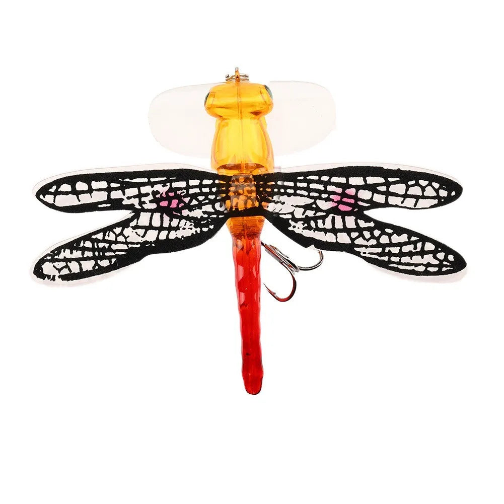 Dragonfly Fishing Lure Floating Artificial Insect Bait Realistic Dragonfly Wobbler With Treble Hook Bass Trout Fishing Tackle