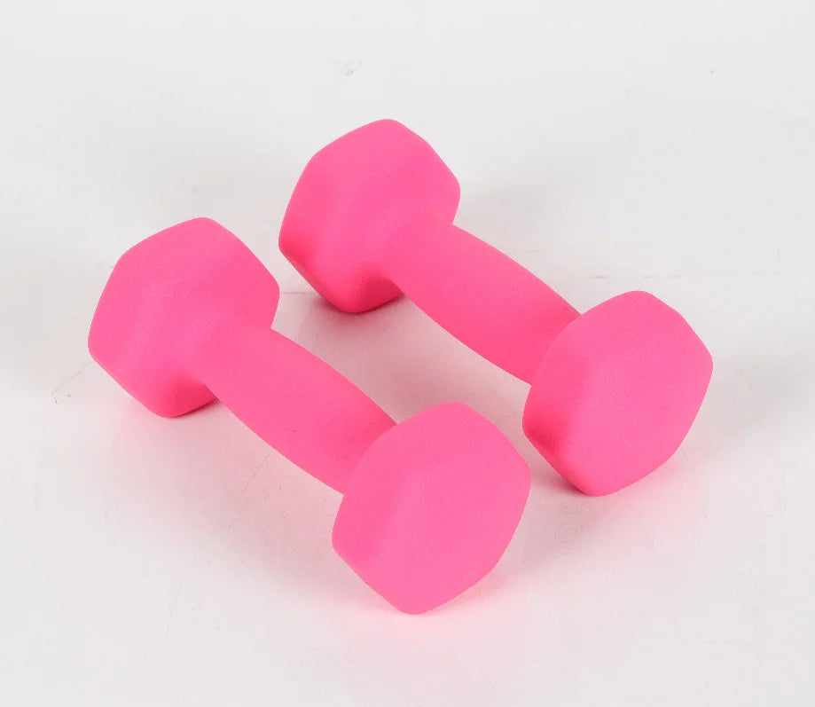 Hexagon Fixed Weight Dumbbells Set Womens 2kg Solid Cast Iron Workout Dumbbells