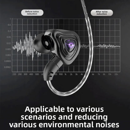 Music Earphones 3.5mm Esports Wired Earphone Elbow HiFi Stereo in Ear Earphones Microphone Surround Bass Wired Headset Running