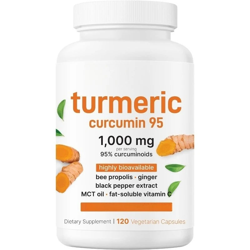Turmeric Curcumin Supplement 1,000mg–95% Curcuminoids with Black Pepper & Ginger–Supports Joint & Antioxidant Health 120Capsules